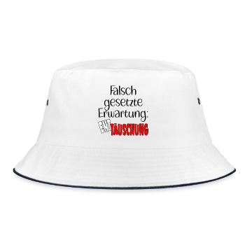 KRISE ERWARTUNG ENTTÄUSCHUNG - Bucket Hat - Weiß/Navy - Vorne