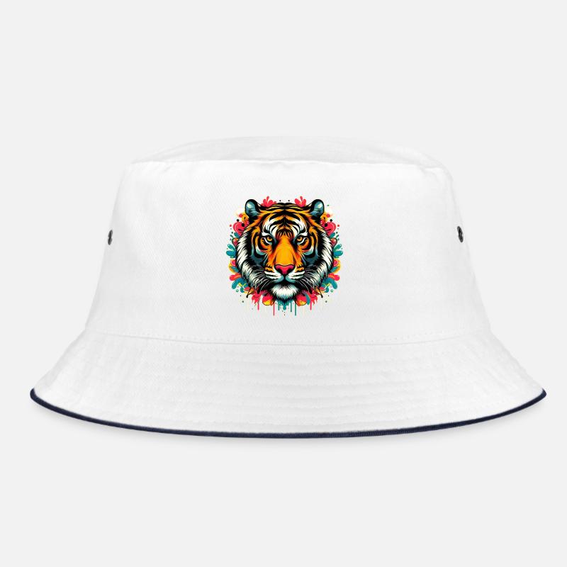Tiger - Bucket Hat - white/navy