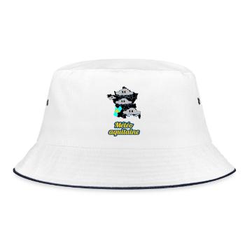 Aquitaine Wetter - Bucket Hat - Weiß/Navy - Vorne