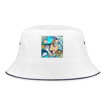 Bourgeois Lion - Bucket Hat - white/navy - Front