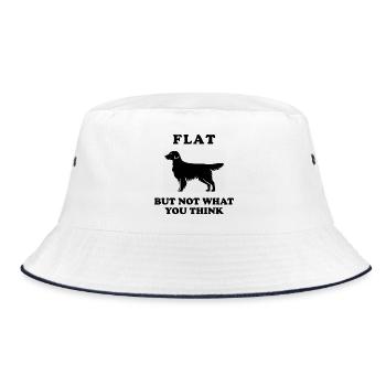 My funny Flat coated Retriever - Bucket Hat - Weiß/Navy - Vorne