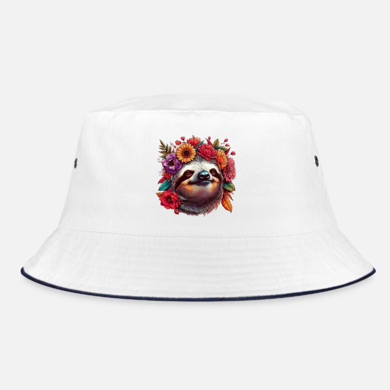 Faultier mit Blumen Bucket Hat