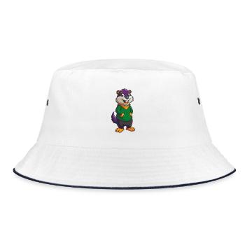 Gopher Funny Kawaii Cartoon Character Clipart - Bucket Hat - white/navy - Front