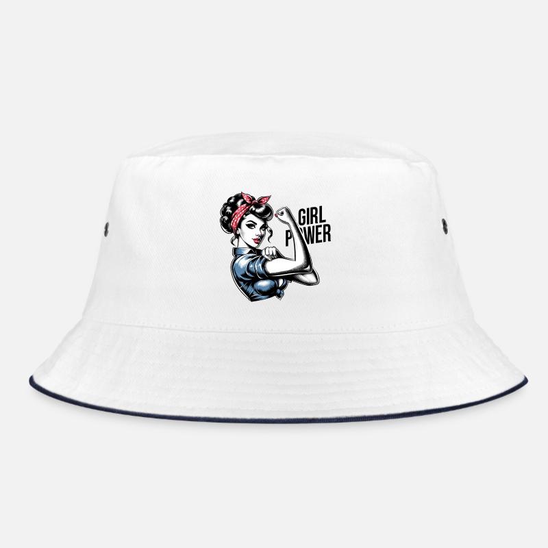 Frauenpower Stärke Frau Rockabilly Geschenk Bucket Hat