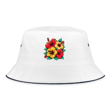 Fleurs d’hibiscus - Bob - blanc/marine - Devant