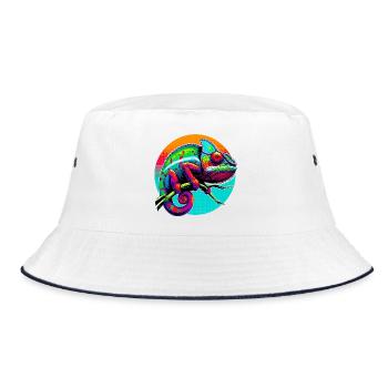 Chameleon - Bucket Hat - white/navy - Front