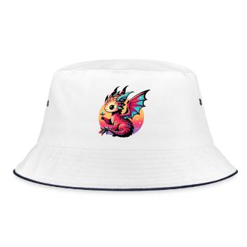 Dragon - Bucket Hat - white/navy - Front