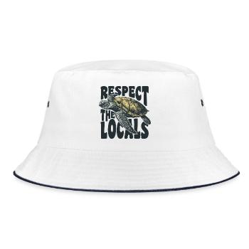 Respect the locals - Bucket Hat - white/navy - Front