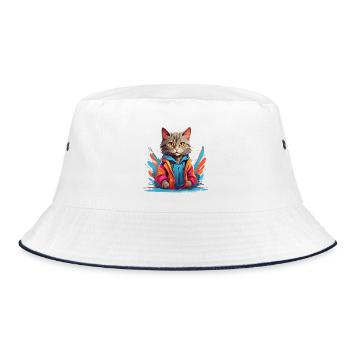 Urban Feline Radiance - Bucket Hat - white/navy - Front
