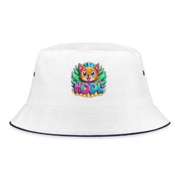 print hodl5 - Bucket Hat - Weiß/Navy - Vorne