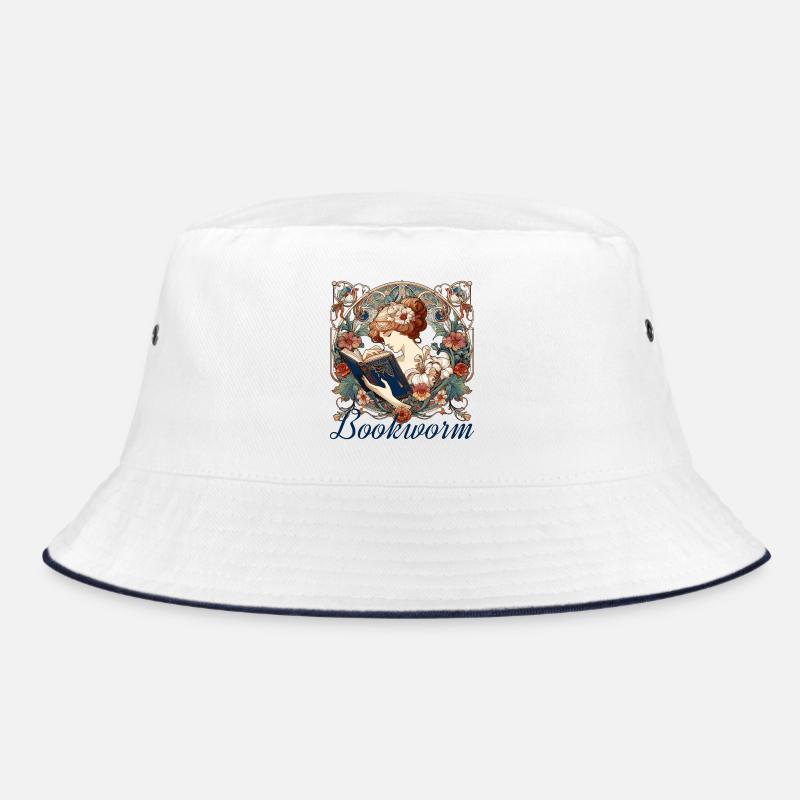 Bücherwurm Frau Lesen Schmökern Geschenk Bucket Hat