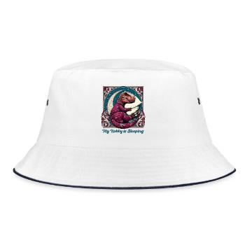 T-Rex Sleeping Hobby Cadeau - Bob - blanc/marine - Devant