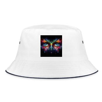Eyes 1 - Bucket Hat - white/navy - Front