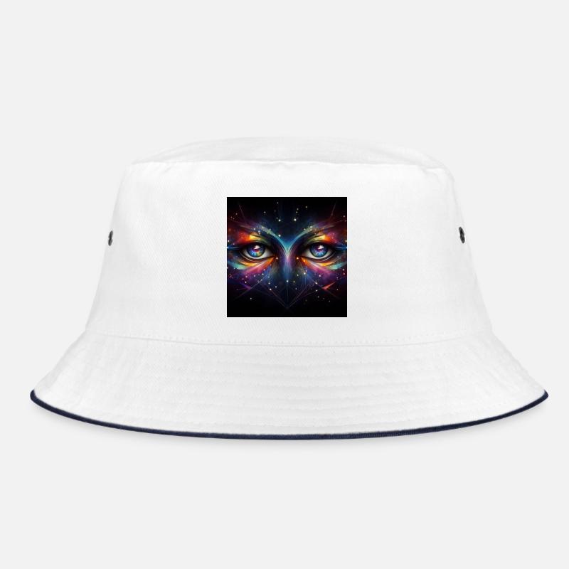 Augen 3 - Bucket Hat - Weiß/Navy