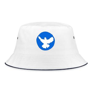 Friedenstaube - Bucket Hat - Weiß/Navy - Vorne
