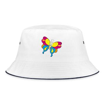 colorful butterfly butterfly - Bucket Hat - white/navy - Front