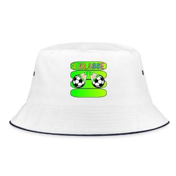 Grundschule 3. Klasse Fußball - Bucket Hat - Weiß/Navy - Vorne