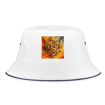 Squares 4 - Bucket Hat - white/navy - Front