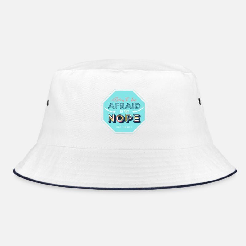 Nope design - Bucket Hat - white/navy