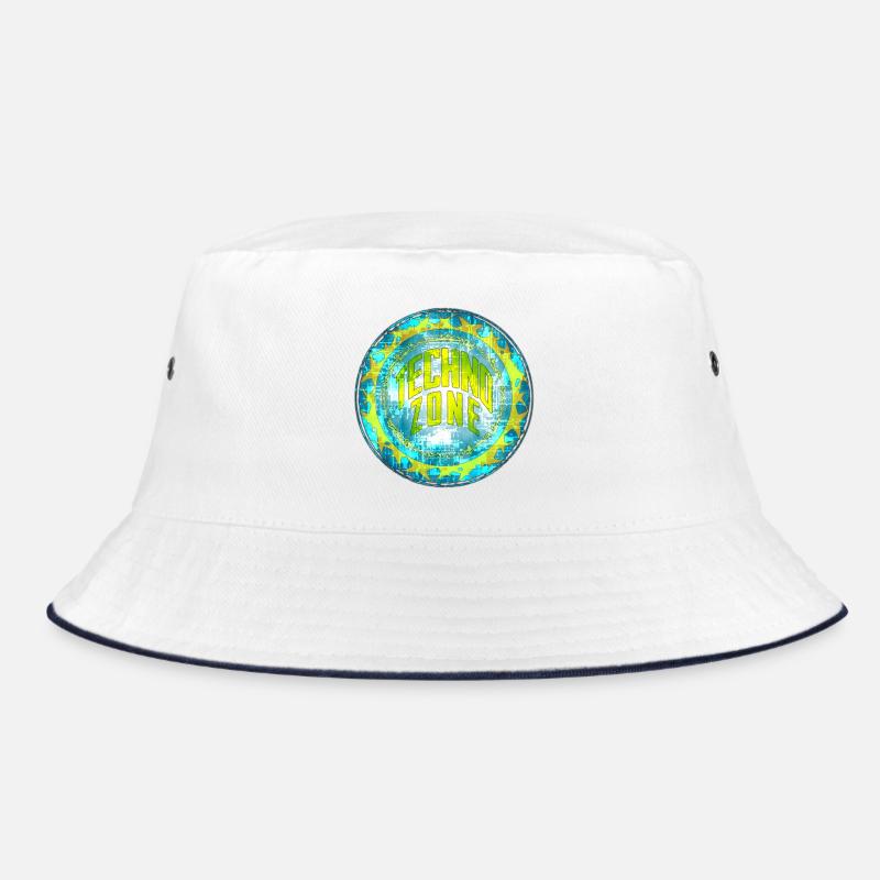 Cyber Techno Design mit Leuchtfarben Bucket Hat