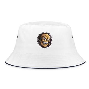 An amused skull - Bucket Hat - white/navy - Front