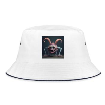 Cheerful Creature - Bucket Hat - white/navy - Front