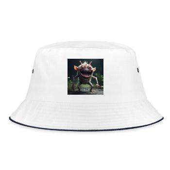 Cheerful Creature - Bucket Hat - white/navy - Front