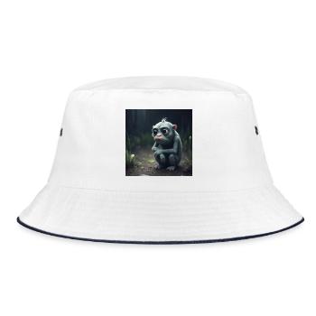 Sad creature - Bucket Hat - white/navy - Front