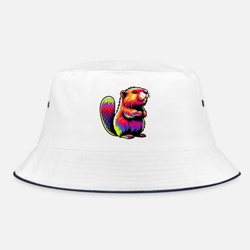 Bieber - Bucket Hat - Weiß/Navy