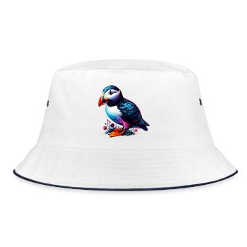 Papageitaucher - Bucket Hat - Weiß/Navy - Vorne