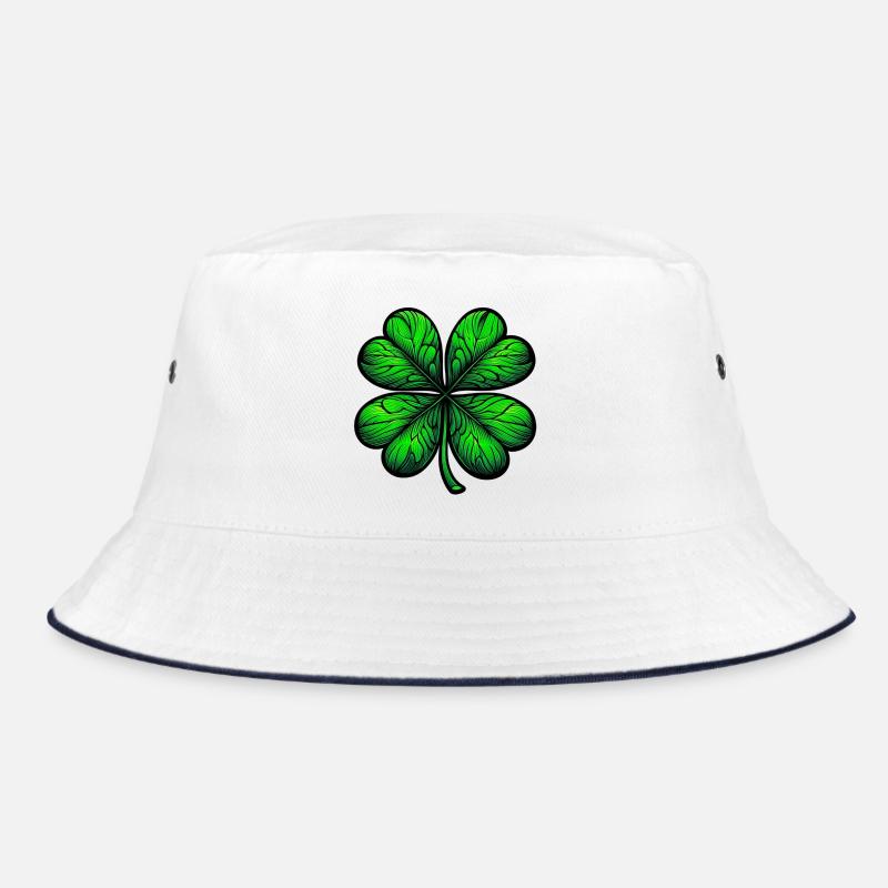 Four-leaf clover - Bucket Hat - white/navy
