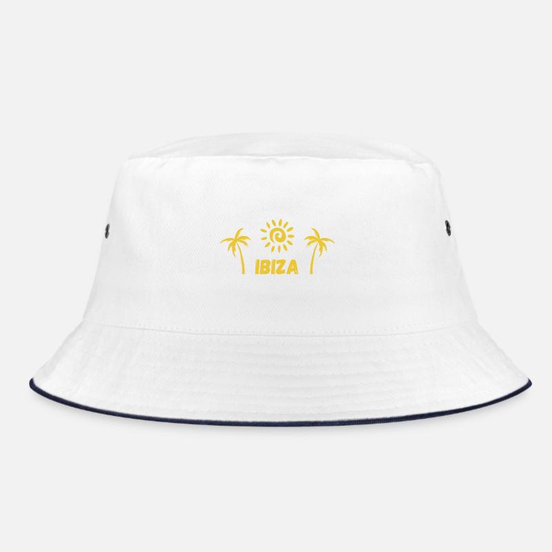 Ibiza Dreams: Sonne, Palmen, Freiheit - Bucket Hat - Weiß/Navy