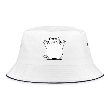Cute cat - Bucket Hat - white/navy - Front