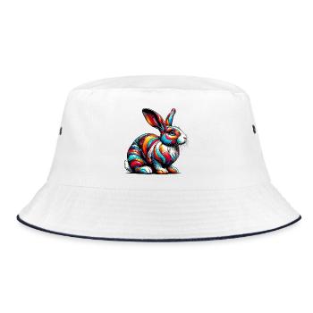 Rabbit - Bucket Hat - white/navy - Front