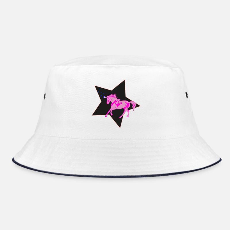 Einhorn - Bucket Hat - Weiß/Navy