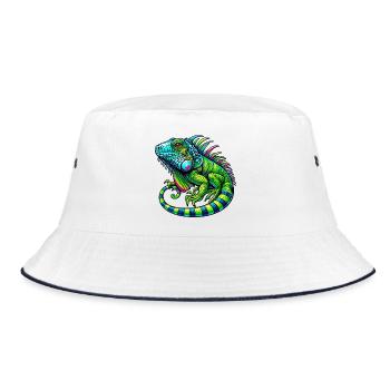 Iguana - Bucket Hat - white/navy - Front