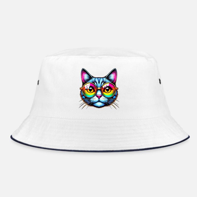 Puss with sunglasses Bucket Hat