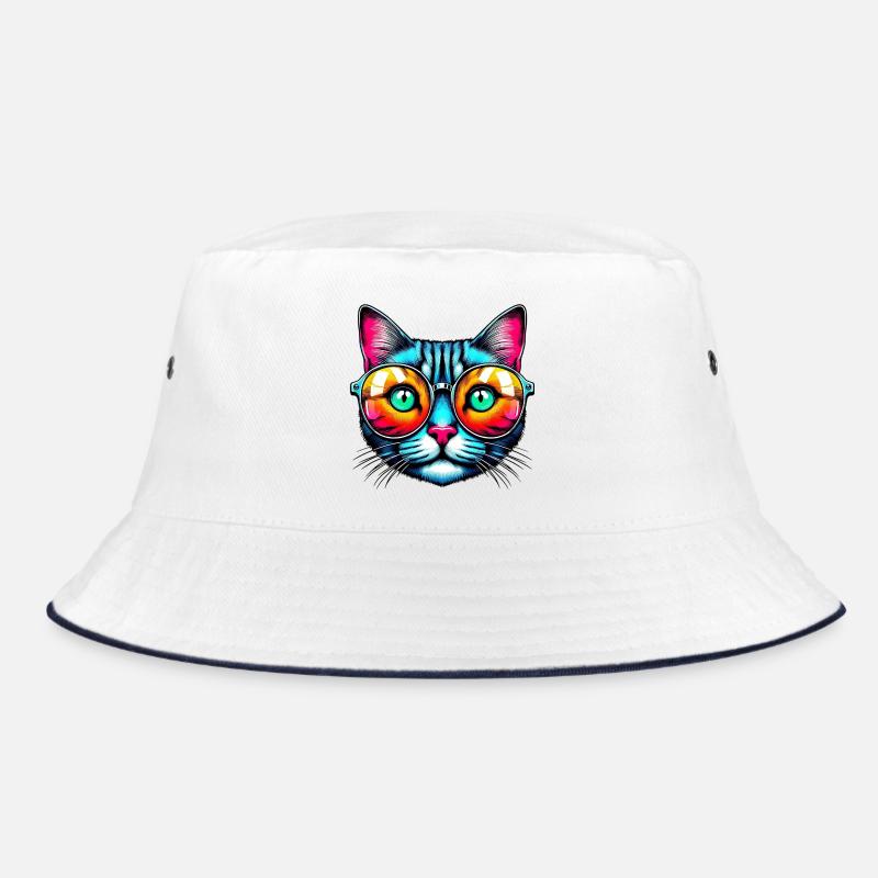 Puss with sunglasses Bucket Hat