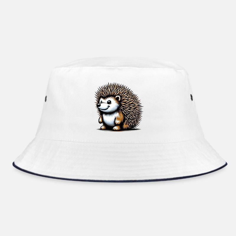 Igel - Bucket Hat - Weiß/Navy