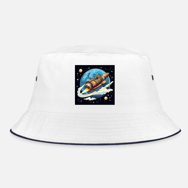 Rocket flight through space Bucket Hat