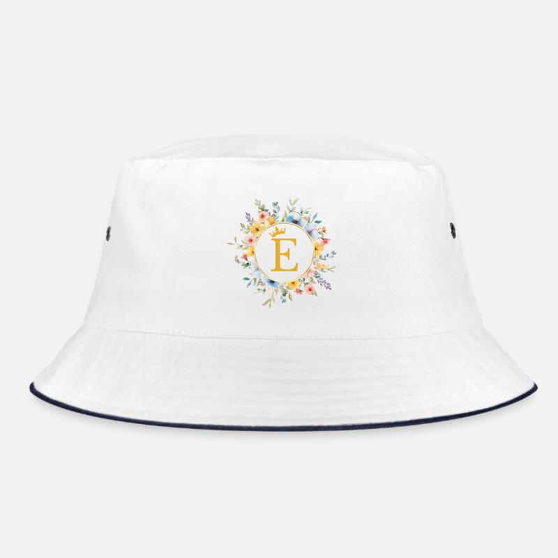 E monogramme, cercle de fleurs, personnalisable Bob