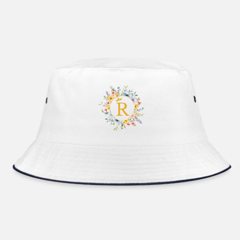R Monogramme, Cercle de fleurs, Personnalisable Bob