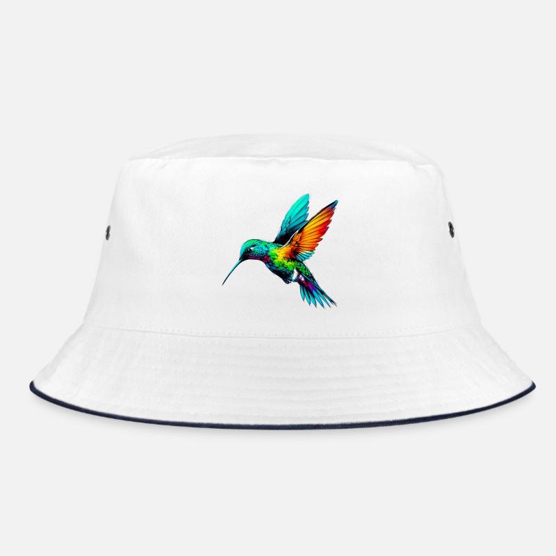 Kolibri - Bucket Hat - Weiß/Navy