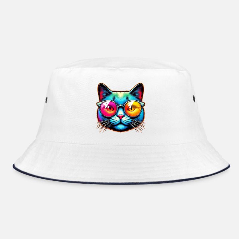 Puss with sunglasses Bucket Hat