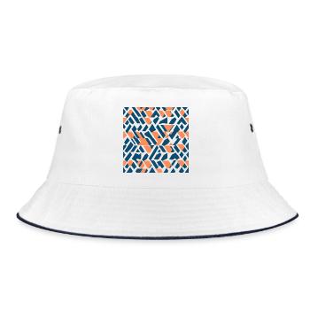 Dream Patterns 5 Coral Navy Abstract Dream Pattern - Bucket Hat - white/navy - Front