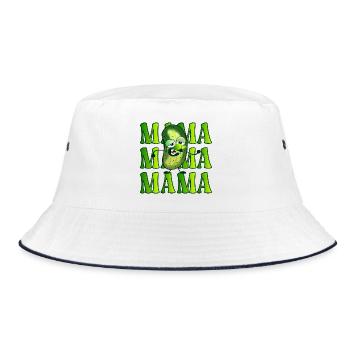 NEUE MAMA MÜDE - SALATGURKEN GURKENSALAT - Bucket Hat - Weiß/Navy - Vorne