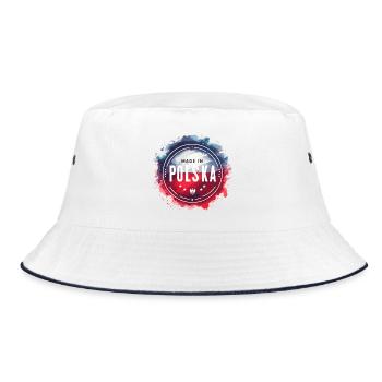 Made in Polska Poland Polish Red White Gift - Bucket Hat - white/navy - Front