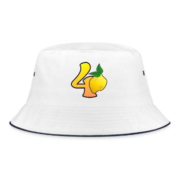 40. Geburtstag - Vierzig - Zitronen - Bucket Hat - Weiß/Navy - Vorne