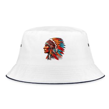 American Indian American - Bucket Hat - white/navy - Front