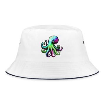 Octopus - Bucket Hat - white/navy - Front